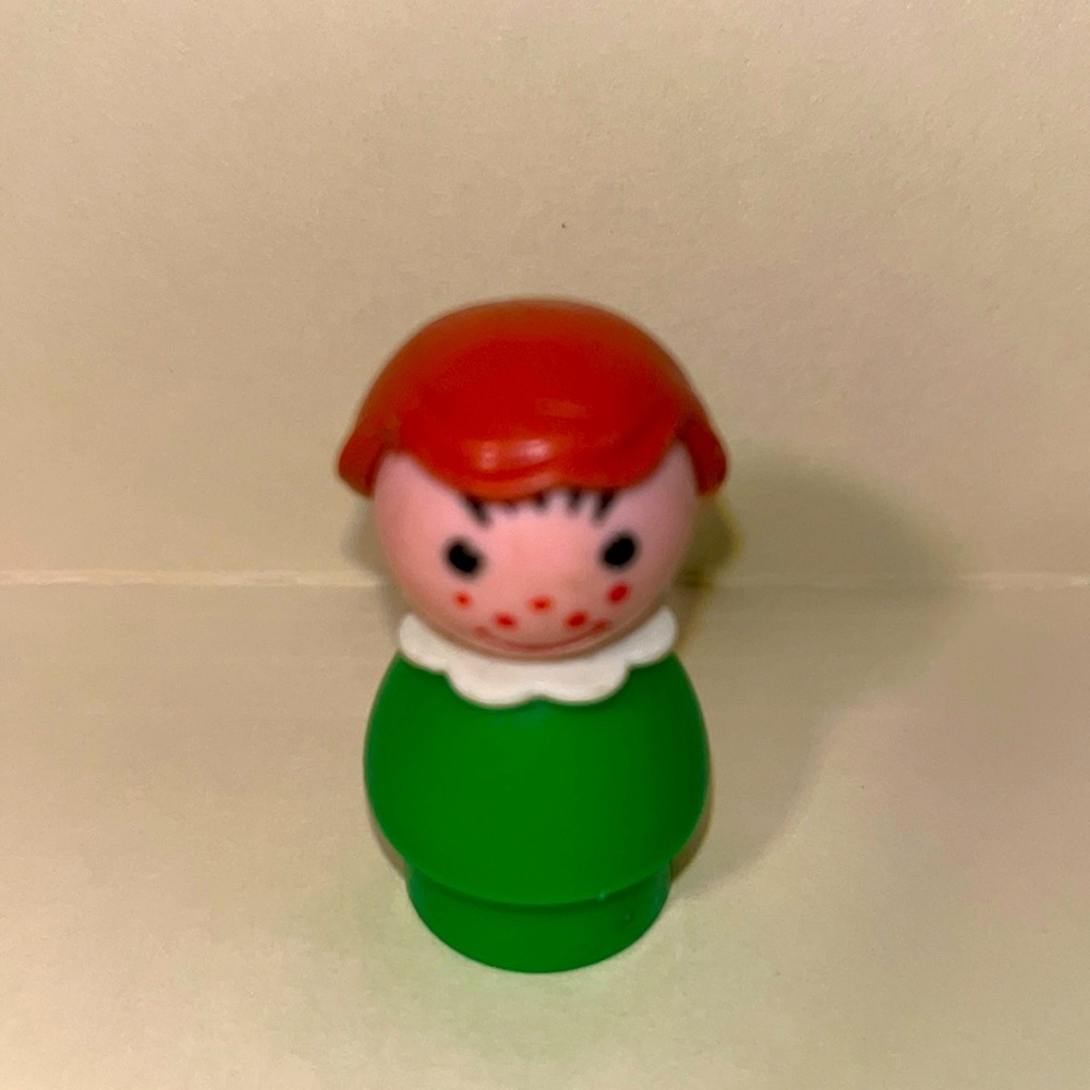 Vintage Fisher-Price Little People Green Girl – Peg Style Figure w/ Collar